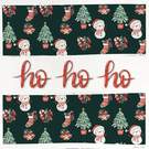 Bonhomme de neige et sapins pour Noël joyeux